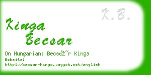 kinga becsar business card